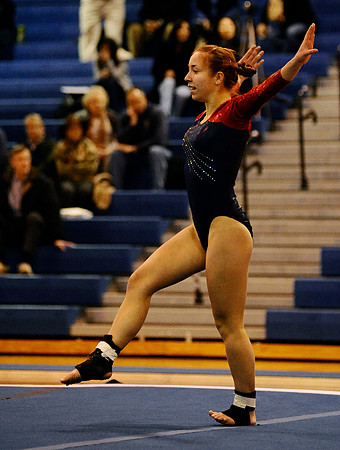 Jefferson senior Katya Davydova performs her floor routine at a gymnastics meet at West Potomac High School on January 3, 2011.