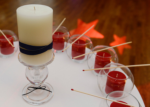 Detail of the remembrance candles.