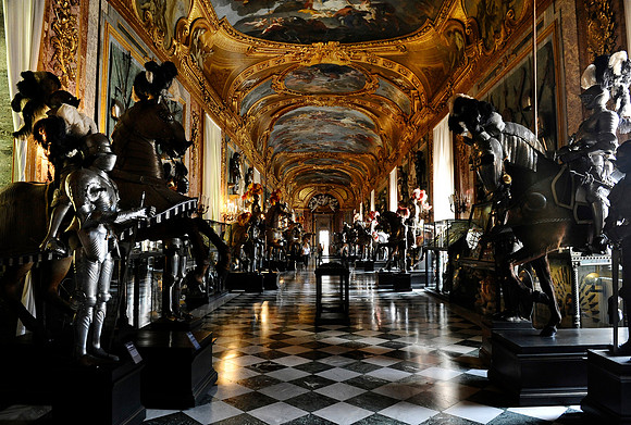 Inside the royal armory in the Palazzo Reale in Turin, Italy.July 11, 2012