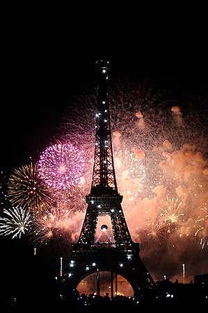 The Eiffel Tower was adorned with a disco ball during the disco-themed Bastille Day fireworks show, in Paris, France.July 14, 2012