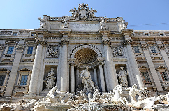 Fontana di Trevi in Rome, Italy.July 3, 2012