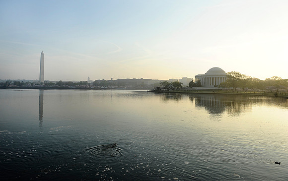 Morning in DC from the Tidal Basin on March 23, 2012.