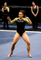 Brittany Bendoff performs on the floor at Missouri's match against Oklahoma at the Hearnes Center on February 20, 2010.